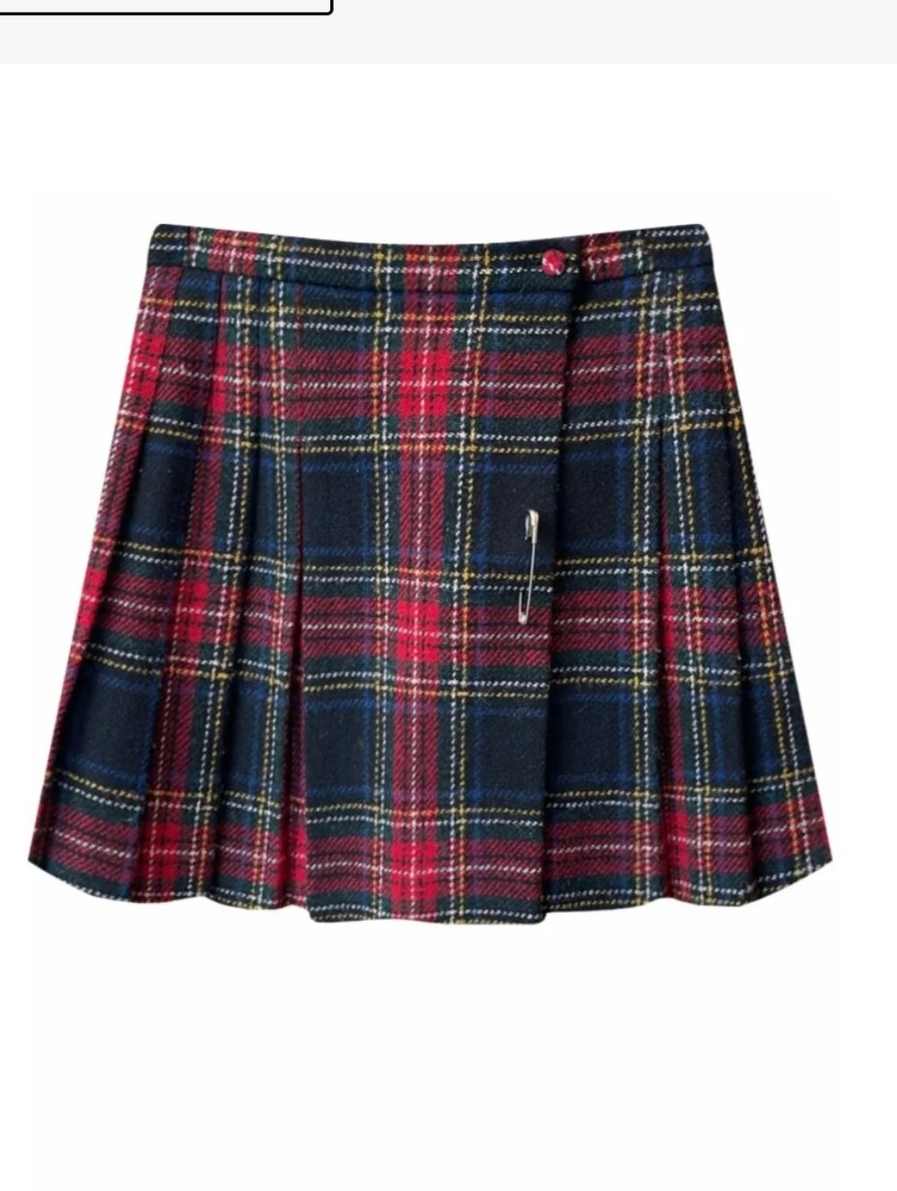 Saint Laurent Plaid Pleated Mini Skirt